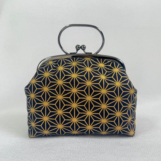 Handmade Japanese Motifs Frame Purse "Asanoha"