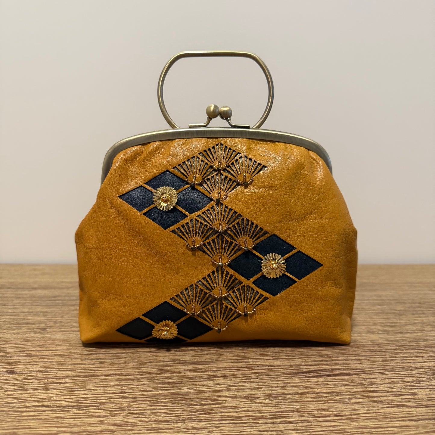 Handmade Leather Frame Purse, "KARASHI"