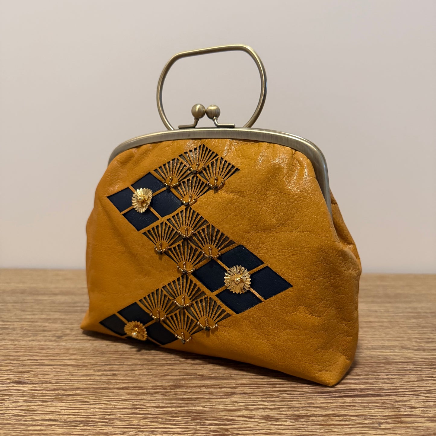 Handmade Leather Frame Purse, "KARASHI"