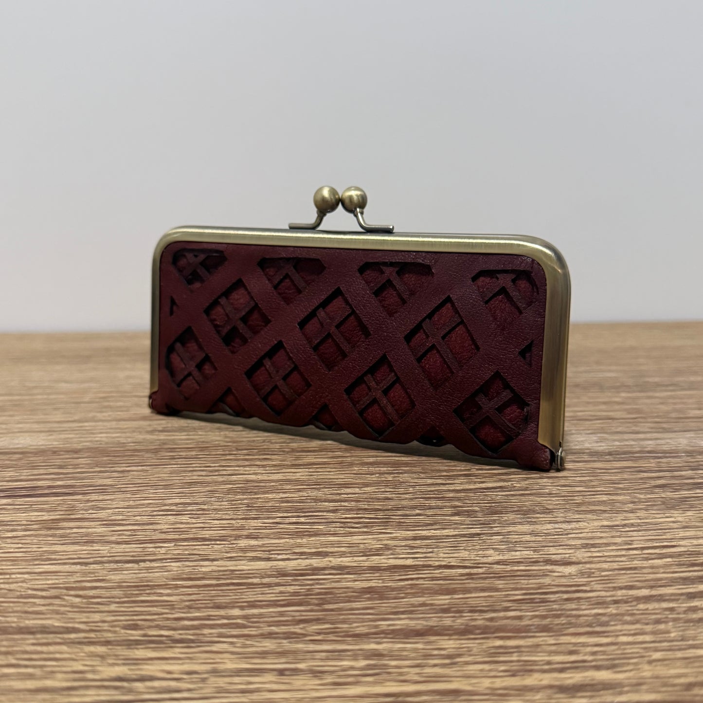 Handmade Leather Sewing Organizer, Red