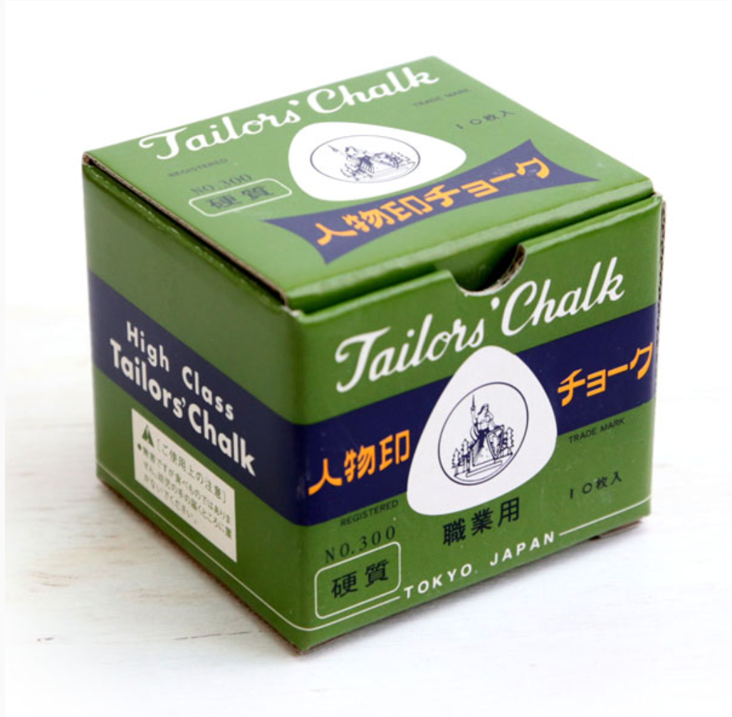 Japanese Tailor Chalk 10 pcs, "Jinbutsu Mark", 4 colours