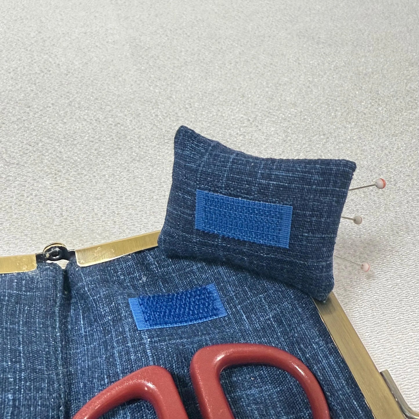 Handmade Leather Sewing Organizer, Navy