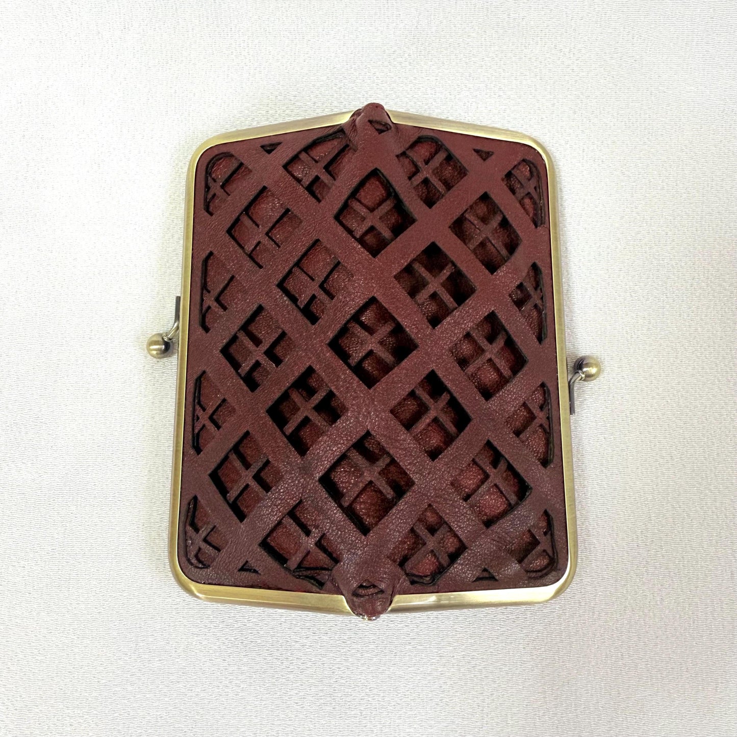 Handmade Leather Sewing Organizer, Red